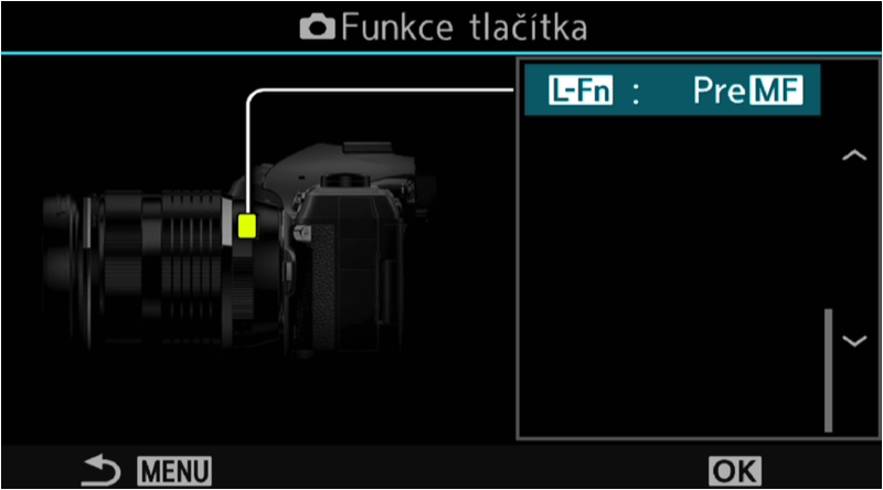 Přednastavené manuální zaostření